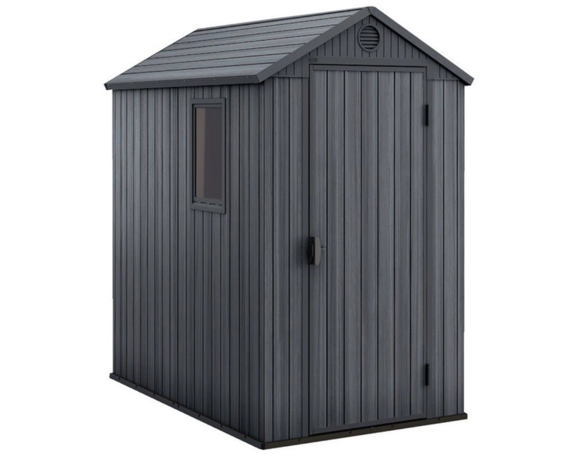 Keter Darwin 4 x 6 Garden Shed Grey1260 x 1830 x 2040 mm