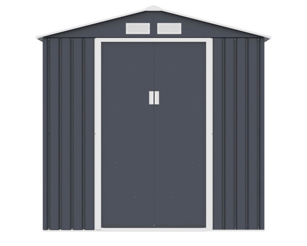 First Dutch Brands Archer Metal Garden Shed Grey