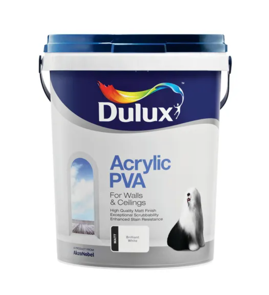 Dulux Acrylic PVA Paint Brilliant White 20 L